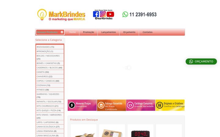Screenshot of markbrindes.com.br