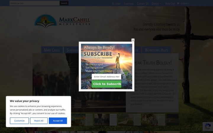Screenshot of markcahill.org