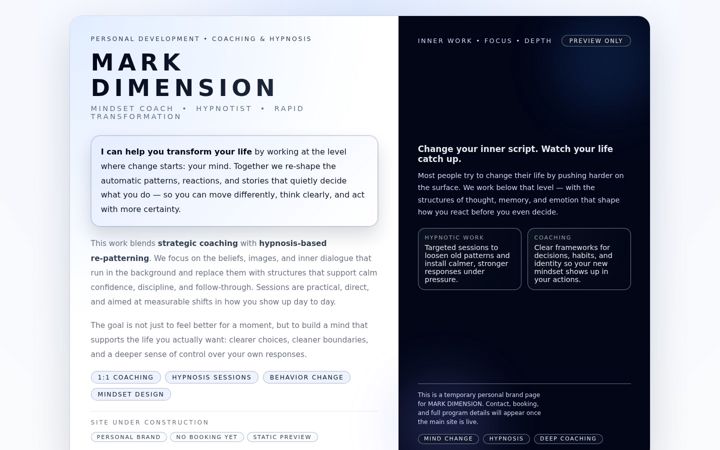 Screenshot of markdimension.com