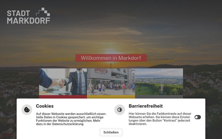 Screenshot of markdorf.de