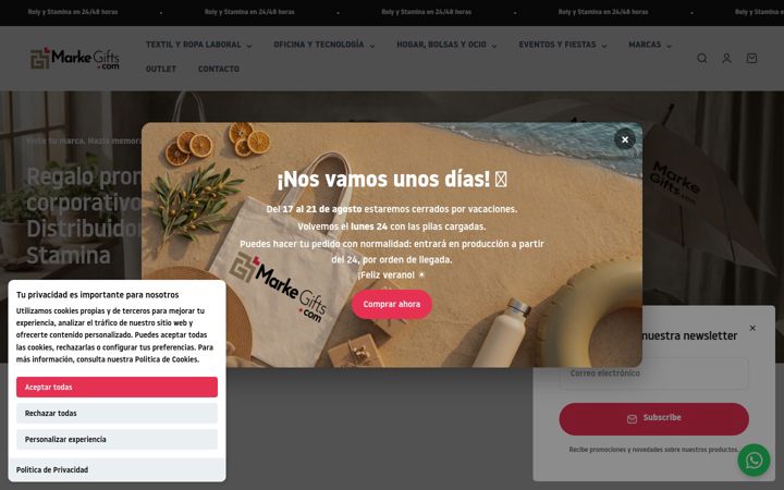 Screenshot of markegifts.com