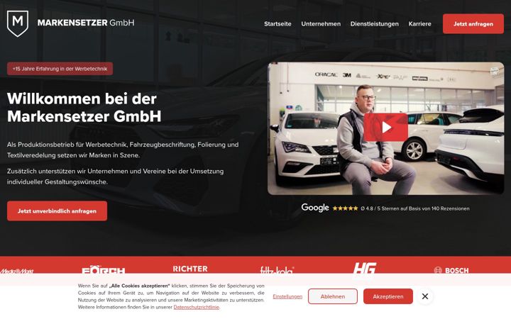 Screenshot of markensetzer.com