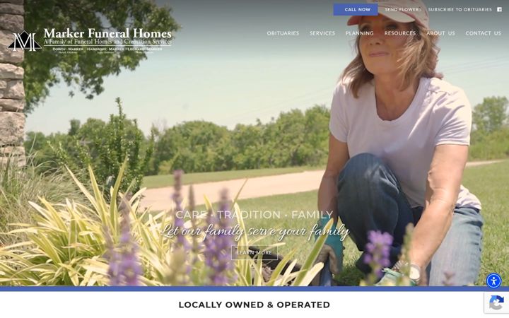 Screenshot of markerfuneralhomes.com