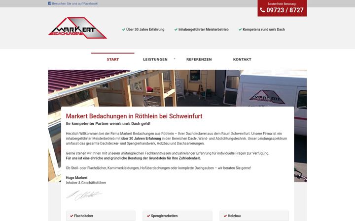 Screenshot of markert-bedachungen.de