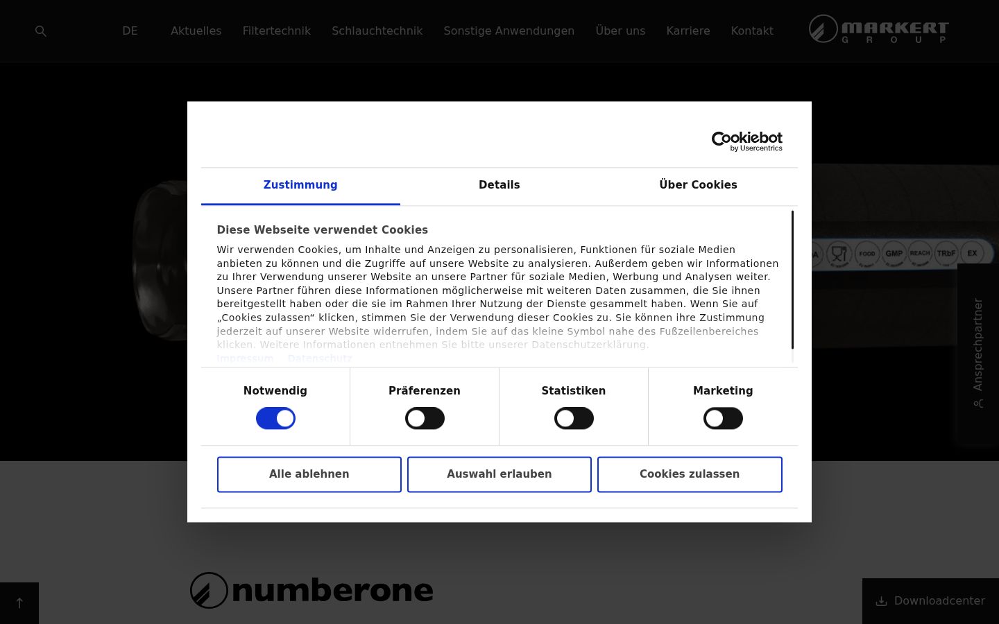 Screenshot of the consent banner shown before any interaction