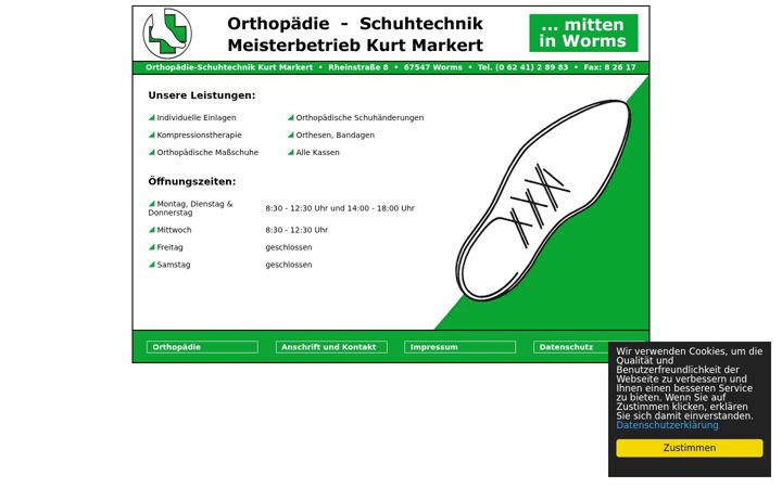 Screenshot of markert-orthopaedie.de