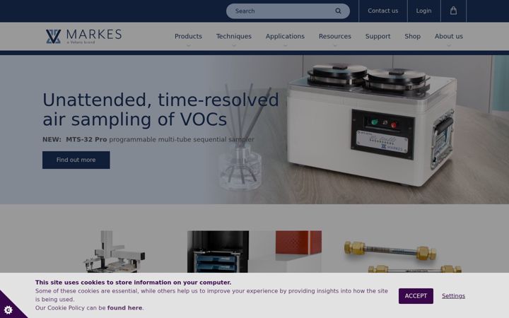 Screenshot of markes.com