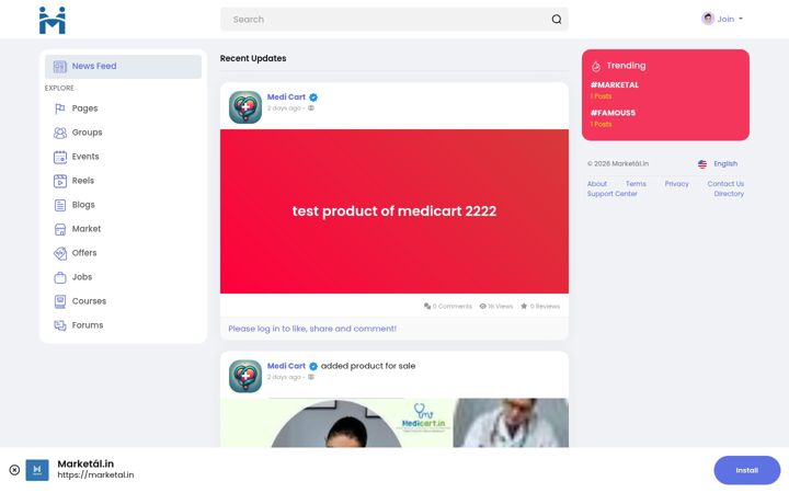 Screenshot of marketal.in
