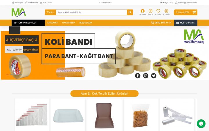 Screenshot of marketambalaj.com
