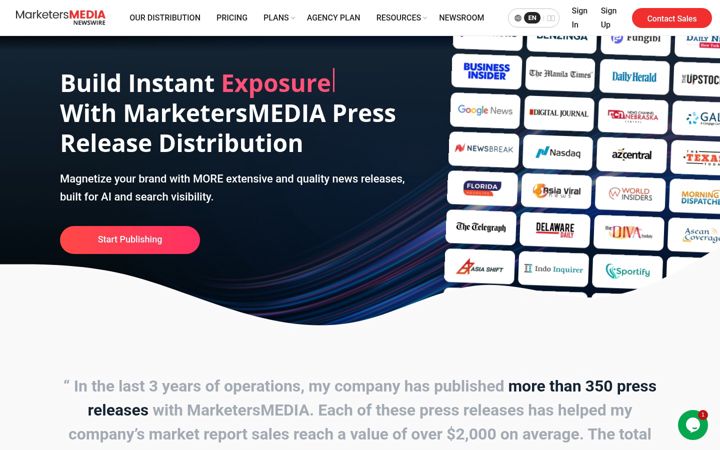 Screenshot of marketersmedia.com