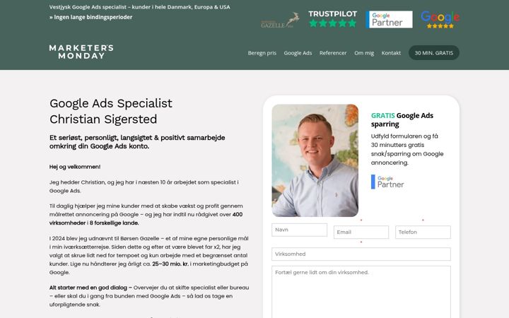 Ekraanipilt saidist marketersmonday.dk