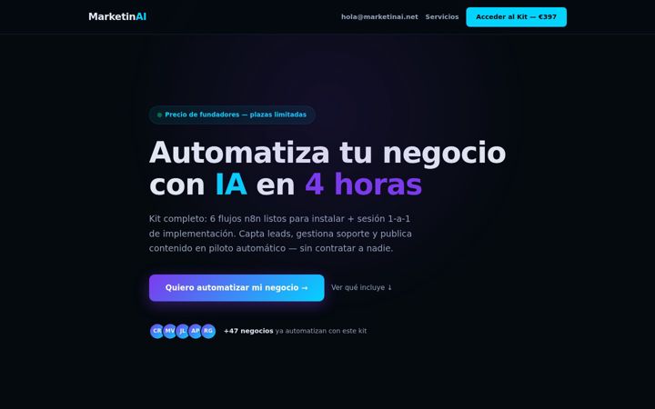 Screenshot of marketinai.net