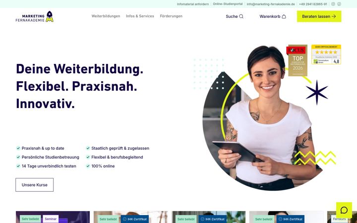 Screenshot of marketing-fernakademie.de