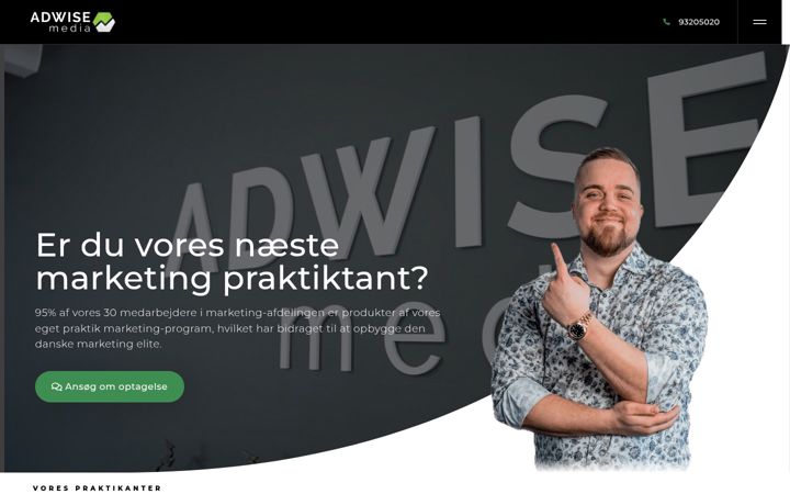 Ekrano kopija marketing-praktikant.dk