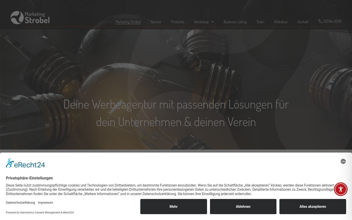 Screenshot of the consent banner shown before any interaction