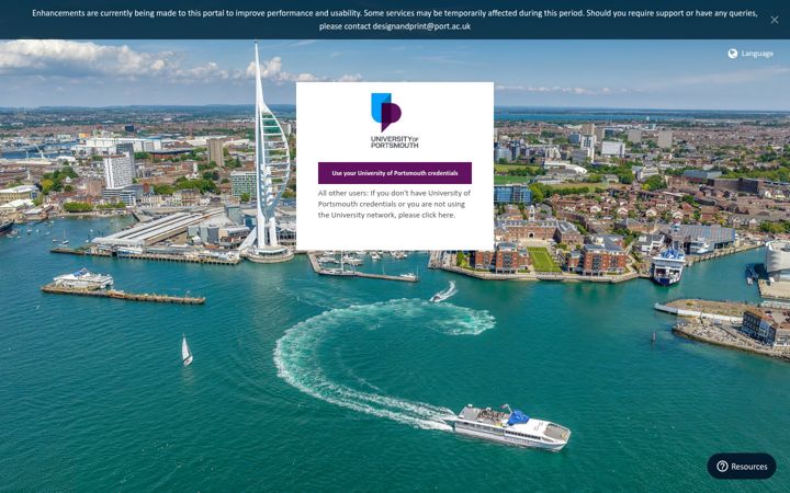 Screenshot of marketing.port.ac.uk