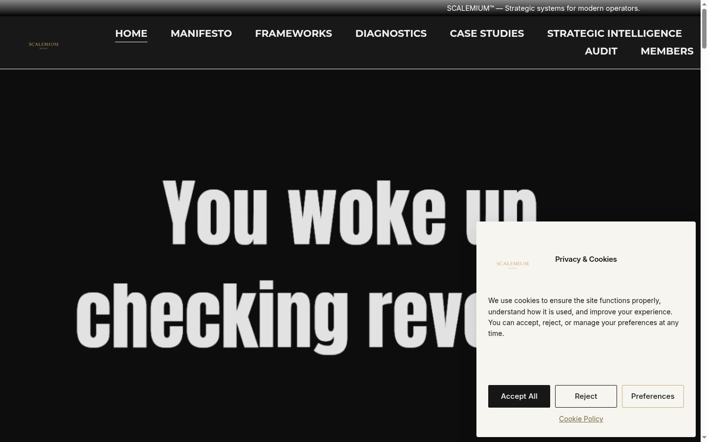 Screenshot del banner di consenso mostrato prima di qualsiasi interazione