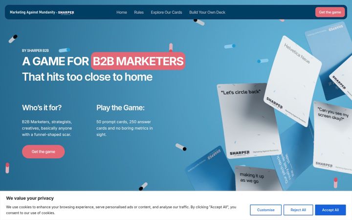 Screenshot of marketingagainstmundanity.com