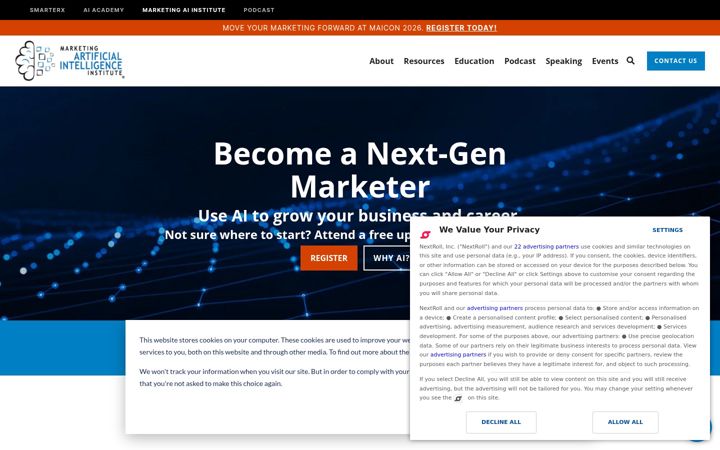 Screenshot of marketingaiinstitute.com