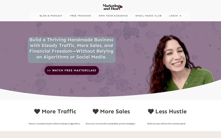 Screenshot of marketingandheart.com