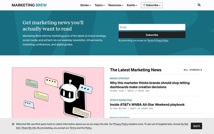 Screenshot of marketingbrew.com