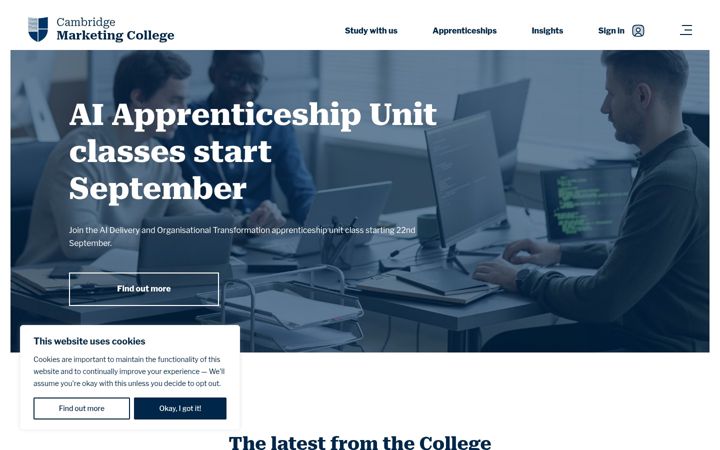 Screenshot of marketingcollege.com