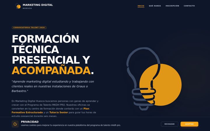 Screenshot of marketingdigitalhuesca.es