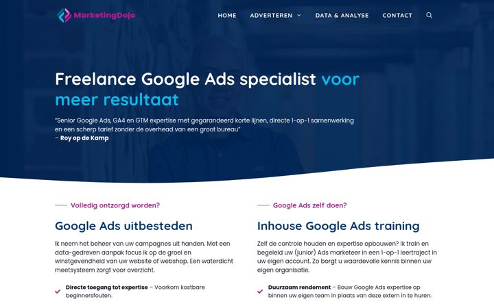 Screenshot of marketingdojo.nl