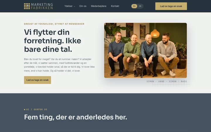 Screenshot of marketingfabrikken.dk