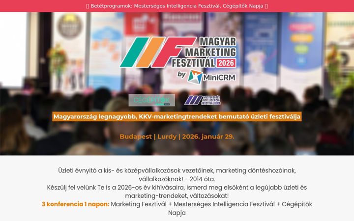 Screenshot of marketingfesztival.hu