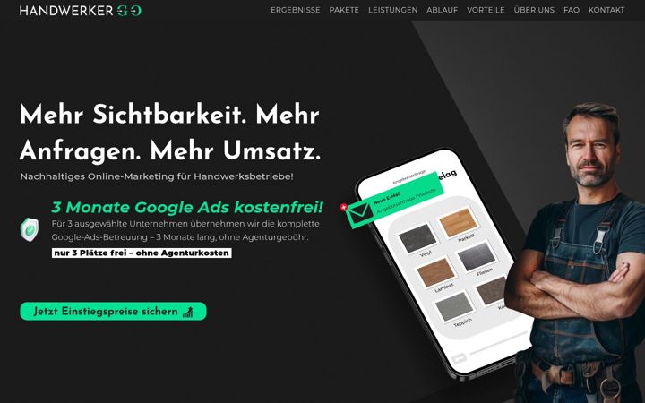 Screenshot of marketingfurhandwerker.com