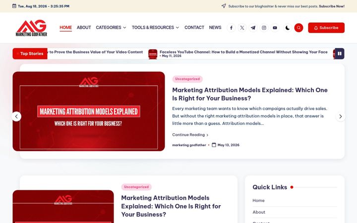 Screenshot of marketinggodfather.com