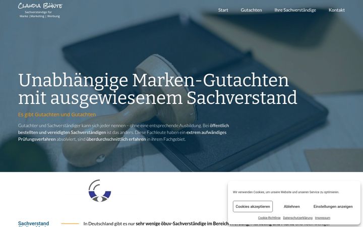 Screenshot of marketinggutachten.com