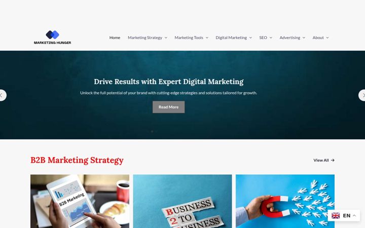 Screenshot of marketinghunger.com