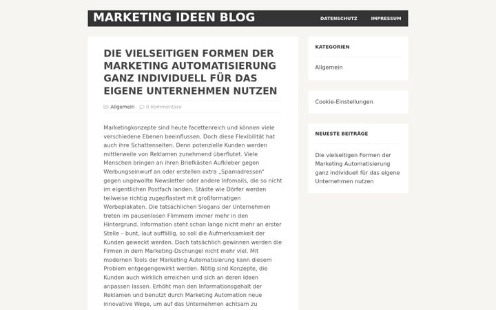 Screenshot of marketingideablog.com