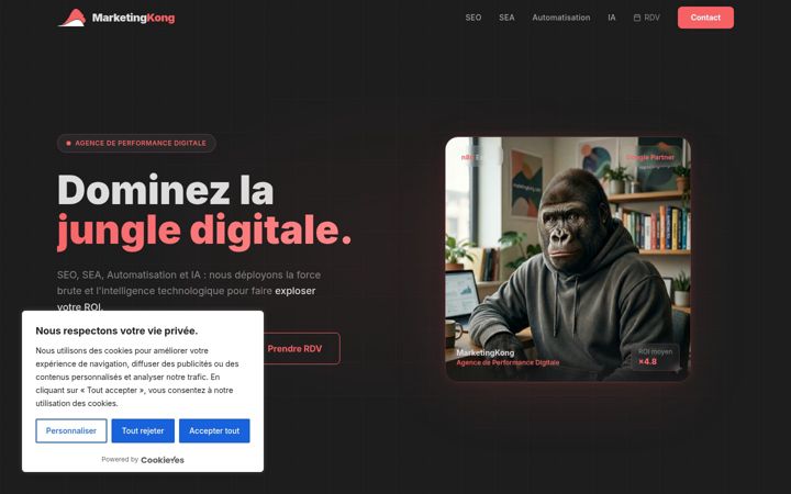 Screenshot of marketingkong.com