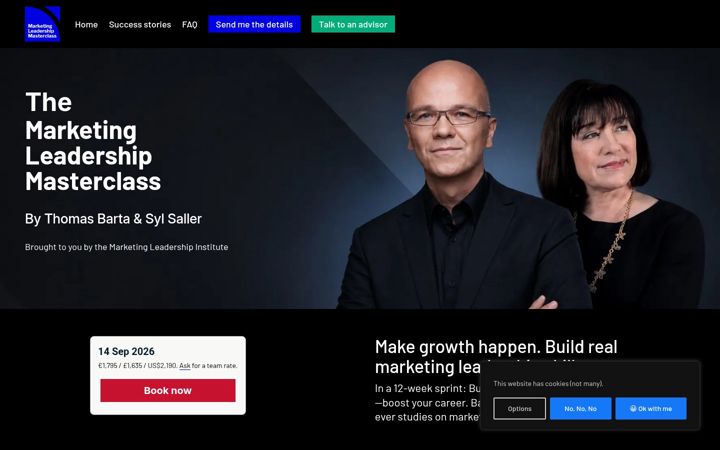 Screenshot of marketingleadershipmasterclass.com
