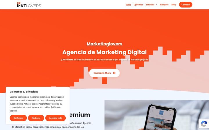 Screenshot of marketinglovers.online