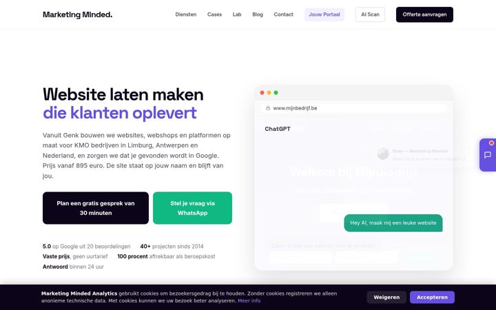 Screenshot of marketingminded.be