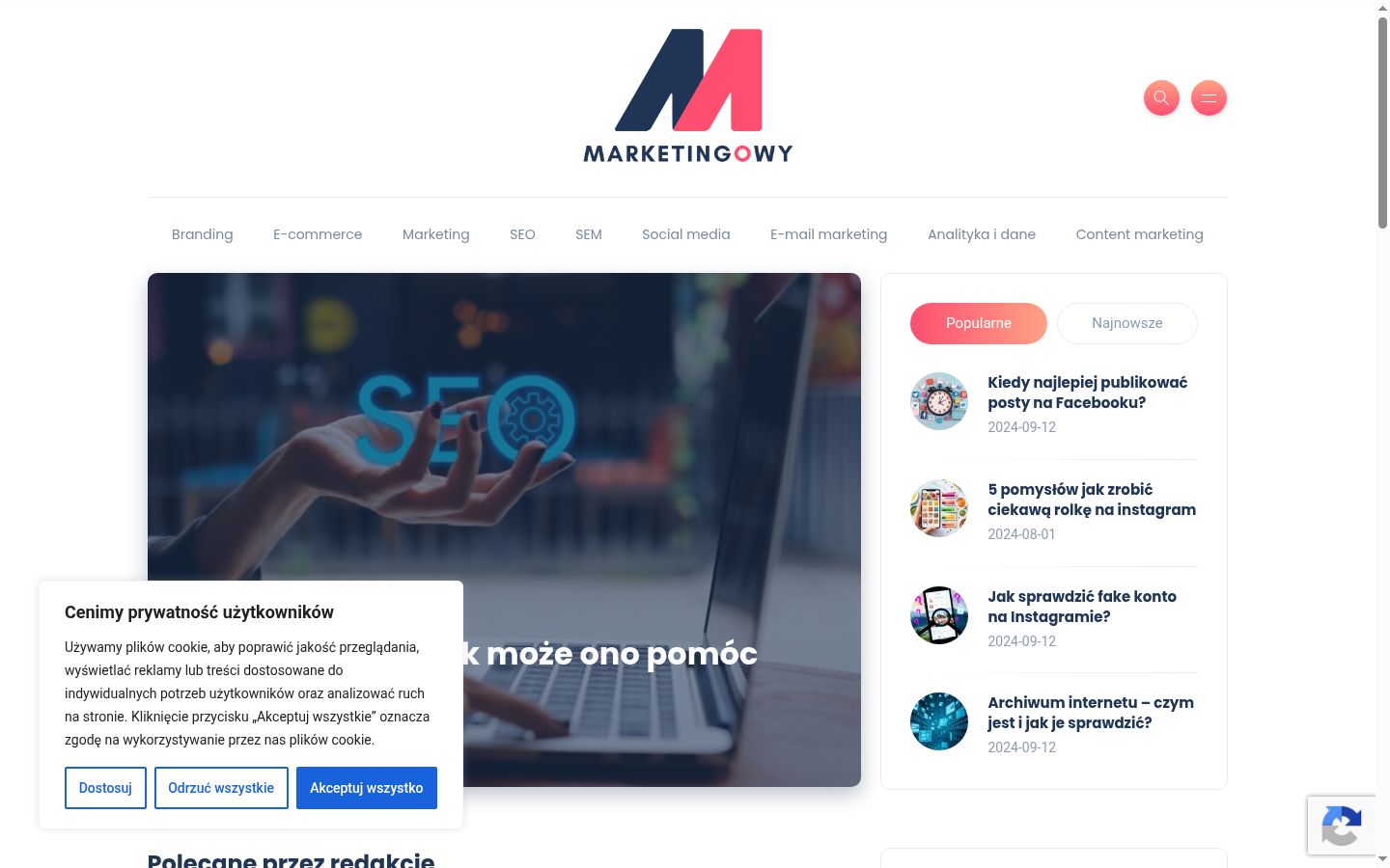 Screenshot del banner di consenso mostrato prima di qualsiasi interazione