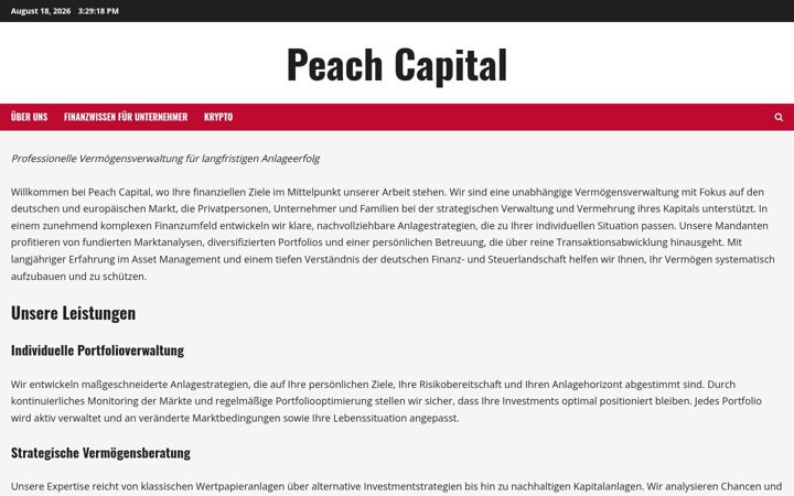 Screenshot of marketingpeach.de