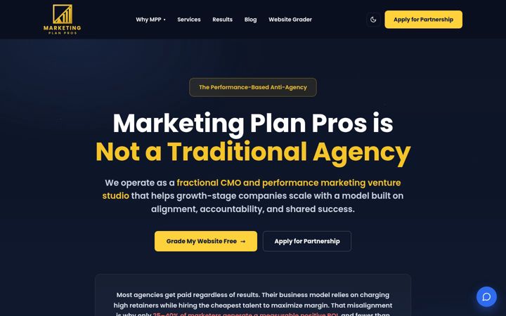 Screenshot of marketingplanpros.com