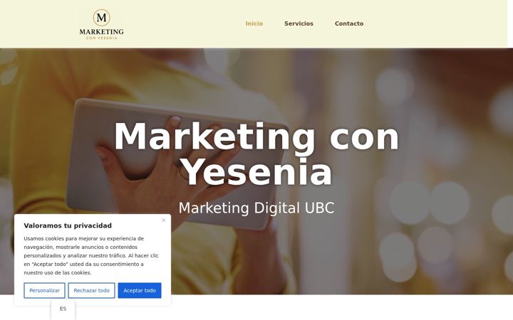 Screenshot of marketingyesenia.com