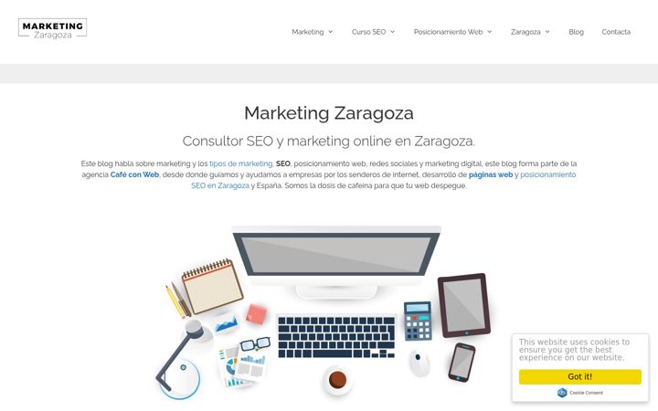 Screenshot of marketingzaragoza.es