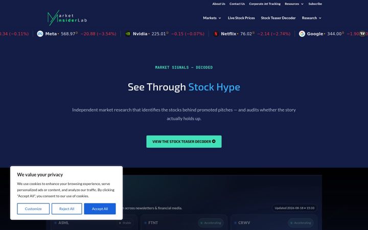 Screenshot of marketinsiderlab.com