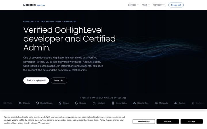 Screenshot of marketlinxdigital.com