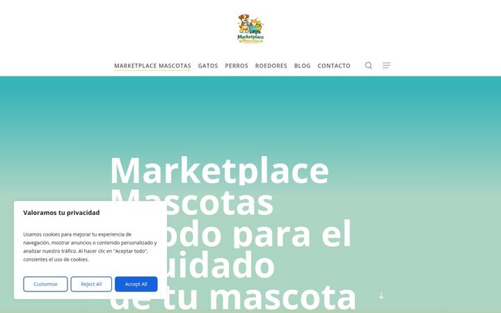 Screenshot of marketplacemascotas.com