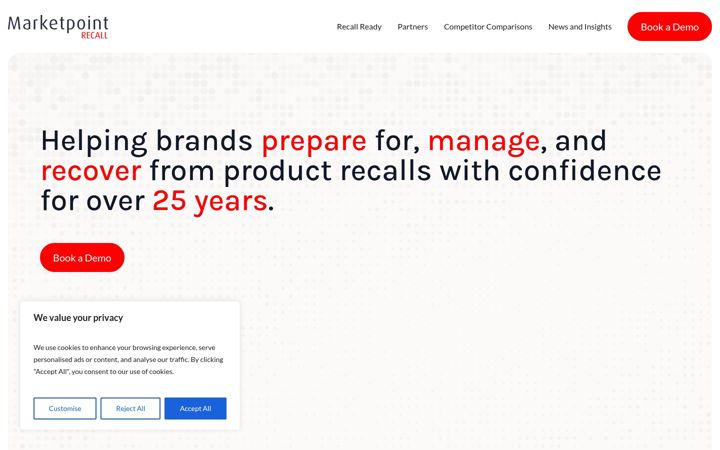 Screenshot of marketpointrecall.com