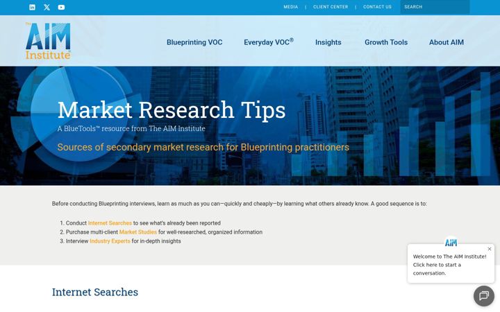 Screenshot of marketresearchtips.com