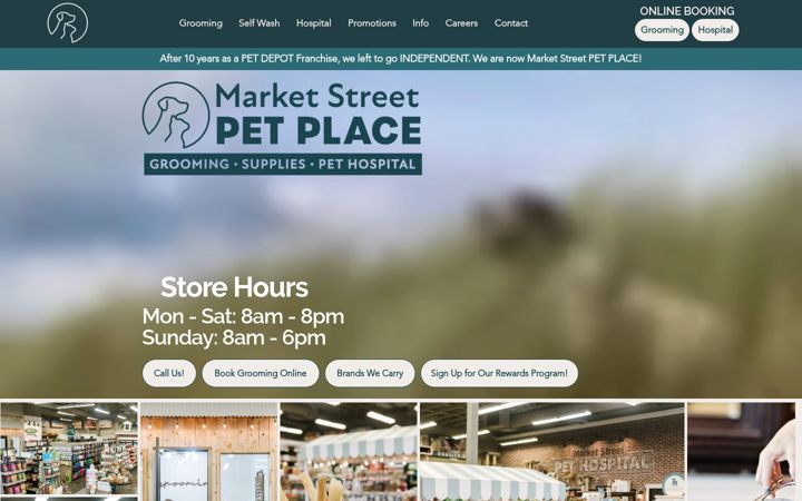 Screenshot of marketstreetpetdepot.com